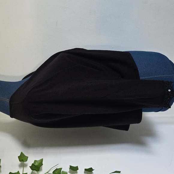 Lane Bryant Dressy Black Knit Cardigan Shrug with Rhinestone Clasp - Picture 4 of 12